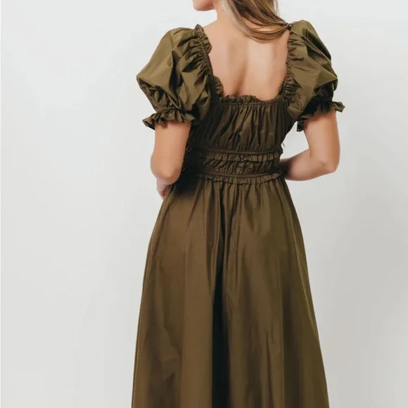 Worth Collective Sydnee Cotton Maxi Dress in Chocolate Brown - Picture 3 of 4